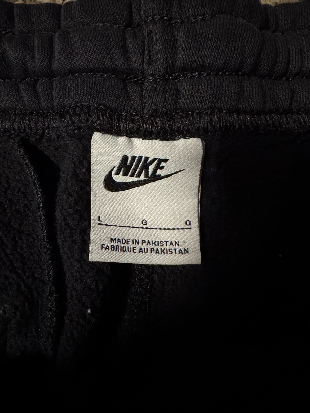 Nike Black Jogger Sweatpants with White Swoosh - Picture 3 of 3